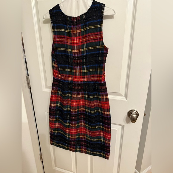 J. Crew Sheath Dress In Lurex Stewart Tartan Plaid - Size 0 - Picture 3 of 6